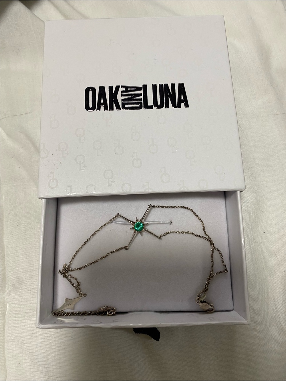 Oak and Luna Sterling Silver Green Starburst  bracelet